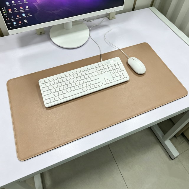 Custom OEM Double-sided Rubber Base Desk Pad Blotter Large PU Leather Mouse Pad Waterproof Scratch-Proof Non-Slip Writing