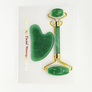 Vente en gros d'usine : Rouleau de massage facial en quartz rose et Gua Sha, ensemble de rouleaux de massage en jade et Gua Sha - Product Image 5