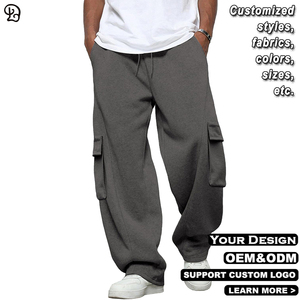 <span class=keywords><strong>Pantaloni</strong></span> Sportivi Larghi da Uomo Grigio Heather, Gamba Larga, Casual, <span class=keywords><strong>con</strong></span> Coulisse, Vestibilità Ampia, Stile Streetwear, Joggers <span class=keywords><strong>con</strong></span> Tasche Laterali - Product Image 4