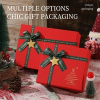 Boîtes cadeaux de Noël rouges festives en stock, boîtes d'emballage pour écharpe et tasse isotherme, boîtes cadeaux vides pour pommes de la veille de Noël