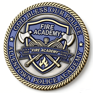 Allentown Academy Fire Academy Class 114 Commemorative <b>Medal</b> Gold Plated Zinc Alloy Hard Enamel Souvenir - Product Image 3