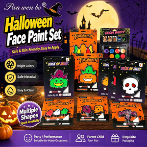 Panwenbo - Kit de <span class=keywords><strong>Pintura</strong></span> Facial y Corporal Profesional, <span class=keywords><strong>Pintura</strong></span> para Cosplay, No Tóxica, Hipoalergénica, Segura para Halloween - Product Image 4