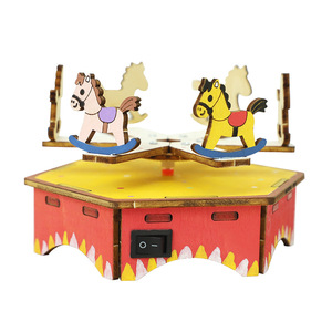 Juguetes Educativos Unisex para Niños de 0 a 3 Meses, Forma de Animal, <span class=keywords><strong>Ciencia</strong></span> Física, Pequeño Carrusel de Madera, Modelo de Adorno Manual - Product Image 1