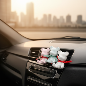 Difusor de Aromas para Carro com Design de Urso Fofo, Ecológico, em Gesso, com Clipe para Ventilação, Recarregável com Óleos Essenciais de Longa Duração - Product Image 5