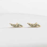 FUAMAY 18K Plaqué Or Fine CZ Cubique Zircone Boucles D'oreilles Dainty 925 En Argent Sterling Goujons Bijoux pour Femmes Cadeau