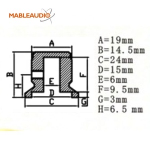 MAKP0421 Bouton de commande en aluminium 24x14.5mm Bouton de volume du potentiomètre Bouton d'amplificateur de CD audio - Product Image 6