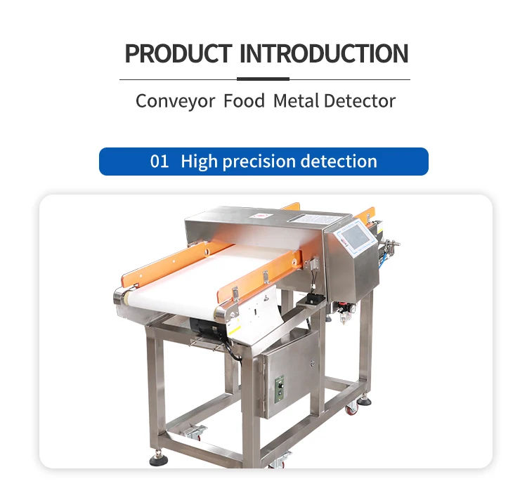 Food meat fruit noodle production line high speed conveyor belt security metal detector machine