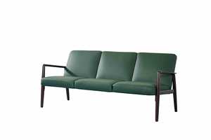 Cómodo Sofá Cama de Tres Plazas Verde Oscuro, Diseño Tradicional con Cojines Rellenos de Esponja Suave, Cubierta de PU, Duradero y Ecológico - Product Image 3