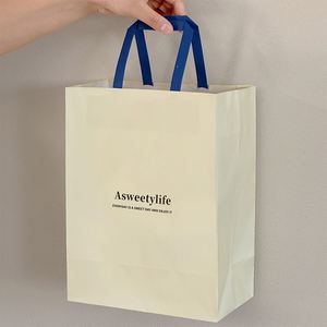 Sacs en papier kraft écologiques recyclables personnalisés avec poignées, style classique, pour l'emballage alimentaire et de gâteaux en supermarché, pour les promotions - Product Image 6