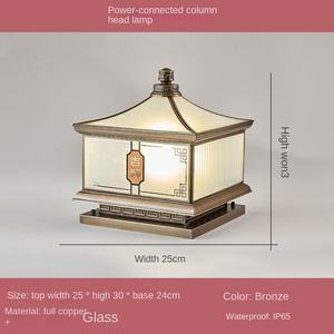 Vintage Simple Decor Aluminio E27 LED IP65 Solar Pilar Luz para el hogar Exterior Porche Patio - Product Image 4