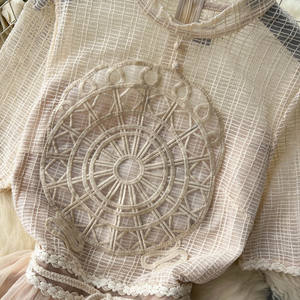 Verano exquisito encaje largo mujer <span class=keywords><strong>Dre</strong></span> Ce ahueca hacia fuera bordado <span class=keywords><strong>Dre</strong></span> empalme malla noche <span class=keywords><strong>Dre</strong></span> - Product Image 3