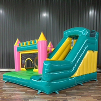 Castillo Inflable de PVC Personalizado, Popular, para Exteriores, 4x4x2.5m, Capacidad de 500kg, para 4-10 Personas, Fácil de Instalar