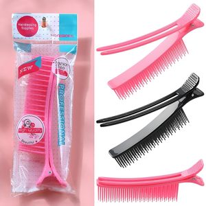 กิ๊บติดผมยาวสีดำชมพูราคาถูกสำหรับร้านเสริมสวย พร้อมหวี สำหรับทำทรงผม DIY กิ๊บพลาสติกสำหรับแบ่งผม - Product Image 5