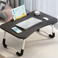 Support pour ordinateur portable pliable en bois massif et bureau de chevet - Table d'étude portable, écologique et durable pour l'école et la chambre à coucher