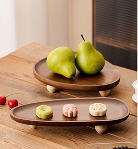 Étagères créatives en bois d'acacia plateaux irréguliers décoration de la maison stockage restaurant sushi présentoir fruits et snack supports de stockage - Product Image 5