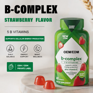 Gomitas de Complejo <span class=keywords><strong>B</strong></span> de Marca Privada OEM con <span class=keywords><strong>Vitamina</strong></span> C Sabor Fresa - Alta Potencia, <span class=keywords><strong>5</strong></span> Vitaminas <span class=keywords><strong>B</strong></span> para Apoyo Energético - Product Image 1