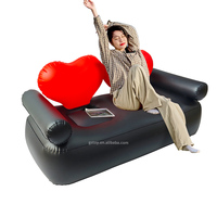 Dossier en forme de cœur personnalisé canapé gonflable de camping à usage intensif chaise longue à air de salon double canapé gonflable
