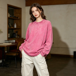 Sweat-shirts surdimensionnés pour femmes, garantie de qualité, effet délavé, col rond vintage - Product Image 6