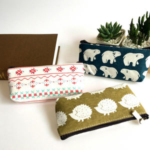 Nouveauté : Trousse à crayons en toile avec fermeture éclair, pochette de rangement pour papeterie, trousse de toilette avec impression de logo personnalisé - Product Image 5