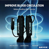Bottes de compression pneumatique BRYCE pour athlètes, soulagement des douleurs musculaires, 3 modes de massage, 3 niveaux d'intensité, minuterie