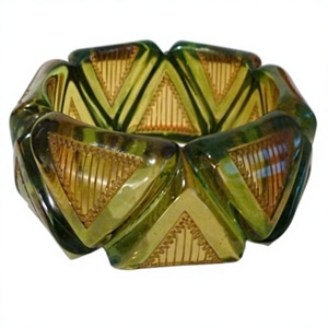 Best Quality Geometric Resin <b>Bangle</b> <b>Bracelet</b> with High Carving Multicolor Gold Plated Vintage Stylish Unisex Jewelry Gift Woman - Product Image 4