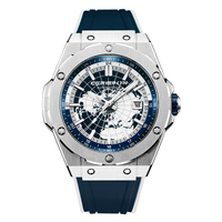 Prêt à expédier montres de luxe en acier inoxydable boîtier cadran lumineux mouvement automatique montre de sport pour hommes