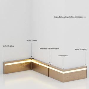 Plinthe en métal pour hôtel Plinthe à LED en alliage d'aluminium Ligne d'angle montée en surface pour salon appartement chambre à coucher salle de bain - Product Image 3