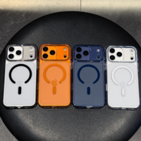Casing Magnetik TPU PC Double-Injection untuk iPhone 18 Pro Max, Penutup Belakang Transparan Daya Hisap Kuat N52 untuk Aksesori Magnetik