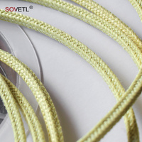 Aramid rulo halat yangın geciktirici alev geciktirici ısı yalıtımı düz kare Cordage örgülü Aramid halat cam tavlama için