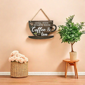 En stock: Etiquetas colgantes retro de madera para puertas de cocina, tazas de café, letreros creativos para cafeterías. - Product Image 2