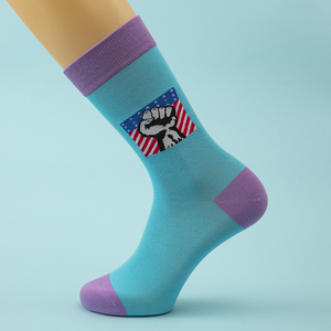 Calcetines con Estampado de Puño y Bandera Americana para Hombre y Mujer, Calcetines de Algodón con Bloques de Color - Product Image 2