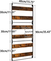 Yihe-47 Présentoir de sol suspendu à 5 niveaux avec 24 crochets, en bois rustique vintage, écologique, lavable, pour un montage facile