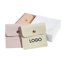 Sac anti-poussière en cuir PU recyclable, multi-couleurs, avec boutons-pression et sérigraphie en relief, idéal pour écouteurs, casques et bijoux