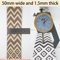 Sangle Jacquard en Polyester Rayée Grande Vague 50mm Haute Ténacité pour Ceinture Décorative, Vêtements, Bretelles de Sac à Dos, Textile de Maison