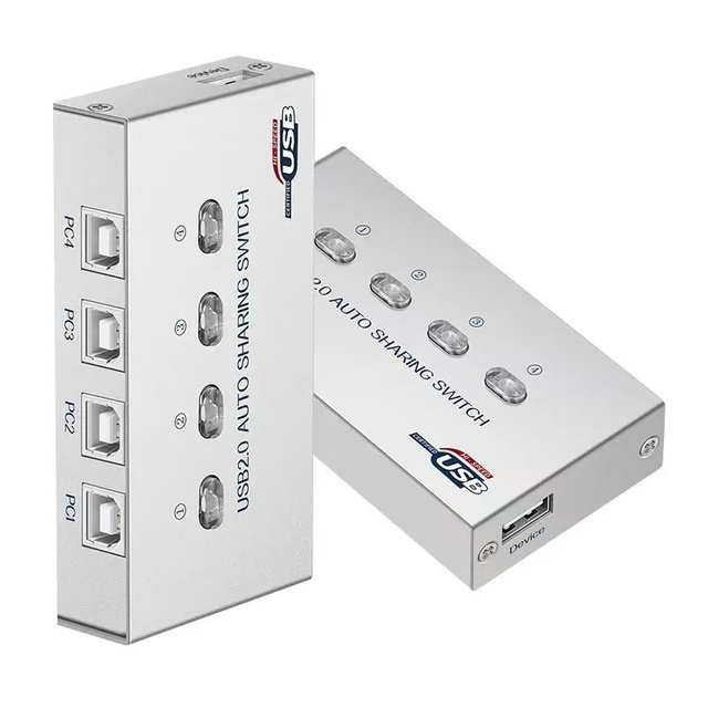 USB 2.0 4-port Sharer Supports Printer Compatibility with Multiple Systems Plug and Play