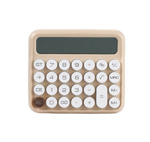 12 digits round button electronic calculator for business with fashion mechanical colorful key AAA battery power supplier