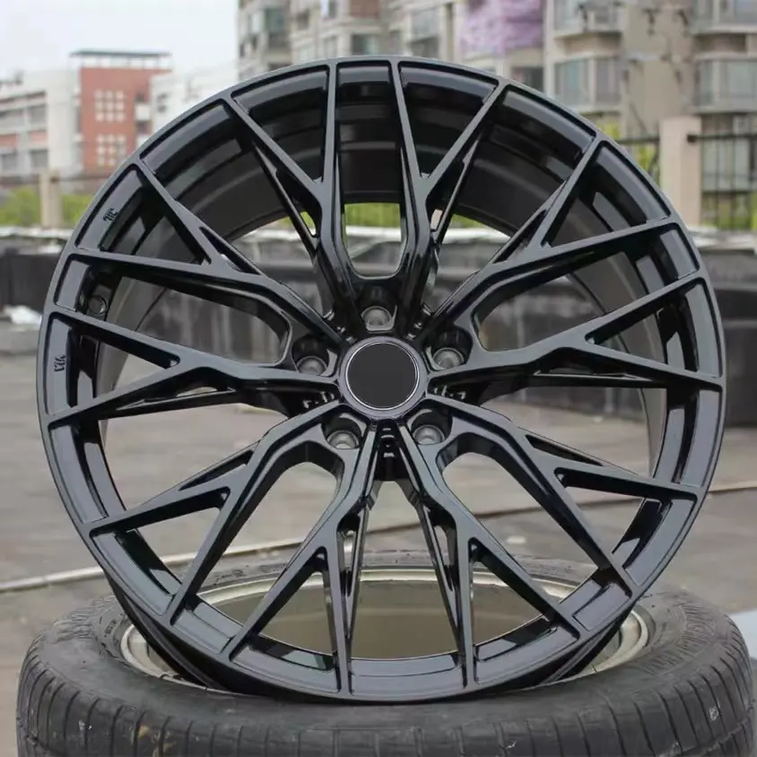 RTS Alta Qualidade Jantes De Carro 18 19 polegadas 5X114.3 5X112 Muti-Spoke Gloss Preto Hiper Liga Preta Rodas De Carro De Passageiros