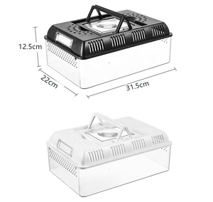 Cage d'intérieur carrée ventilée pour animaux de compagnie avec plateau amovible et loquets sécurisés pour petits animaux, cage d'intérieur carrée respirante pour animaux de compagnie - Product Image 3