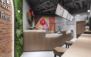 Decorazione in stile legno naturale Boba Tea <span class=keywords><strong>Shop</strong></span> negozio di legno personalizzato bancone mobili Bubble Tea <span class=keywords><strong>Shop</strong></span> Interior Design per tè al latte - Product Image 6