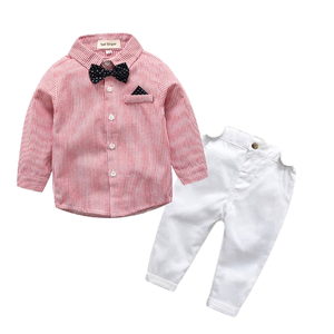 Ensemble chemise à manches courtes en coton rayé et short <span class=keywords><strong>blanc</strong></span> pour garçons quatre pièces vêtements pour enfants et bébés - Product Image 1