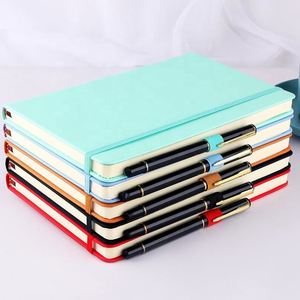 A5 Personalized Logo Plain <b>Note</b> <b>Book</b> With Leather Strap Custom Printing Linen Hardcover Journal Notebook - Product Image 1