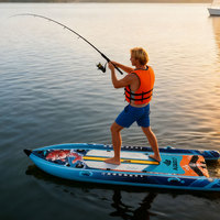 Usine Portable Gonflable Pédale Drive Pêche Kayak Gonflable Bateau Pagaies De Pêche Canoë Kayaks pour Le Surf