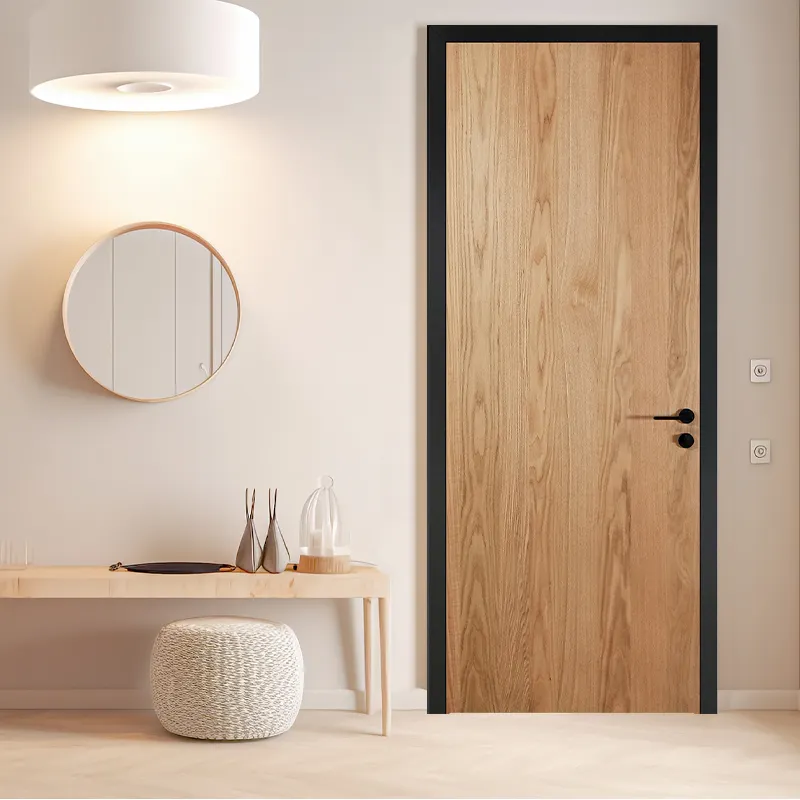 Puertas interiores de madera maciza de roble macizo de China puertas interiores de madera maciza