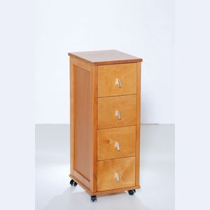 Carrito con Cajones de Madera de Haya Sólida de Alta Calidad, con Ruedas de Plástico de Diseño Moderno y Perillas Cromadas, Formato Compacto para Espacios Reducidos - Product Image 1