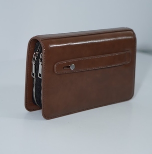 Handheld Clutch Double Zipper Microfiber Fabrics Business <b>Purse</b> Front Handle Strap <b>Phone</b> Organizer Long RFID Blocking Durable - Product Image 3