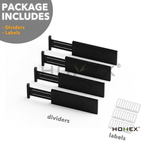 Diviseurs de tiroirs extensibles et ajustables, organisateurs de rangement, séparateurs de tiroirs robustes pour chambre à coucher, cuisine, commode