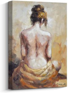 Arte de pared Sexy para mujer, pintura de espalda desnuda, lienzo pintado a mano, decoración de pared moderna/moderna - Product Image 4