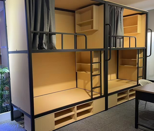 Cama Capsula Moderna de Acero y Madera para Apartamentos, Hospitales, Casas de Huéspedes, Dormitorios, Hoteles, con Función de Almacenamiento - Product Image 4