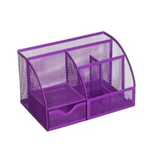 Black <strong>Desk</strong> Organizers Office Mesh <strong>Desk</strong> <strong>Tidy</strong> <strong>Organiser</strong> 6 Components Pen Holder with Drawer Multifunctional Stationary <strong>Organiser</strong> - Product Image 2