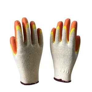 ASATEX Gelbe doppelt beschichtete glatte Latex-Arbeits handschuhe